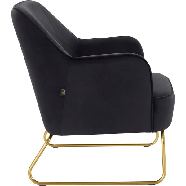 Črn žametni fotelj Joshua - Støraa -image-3