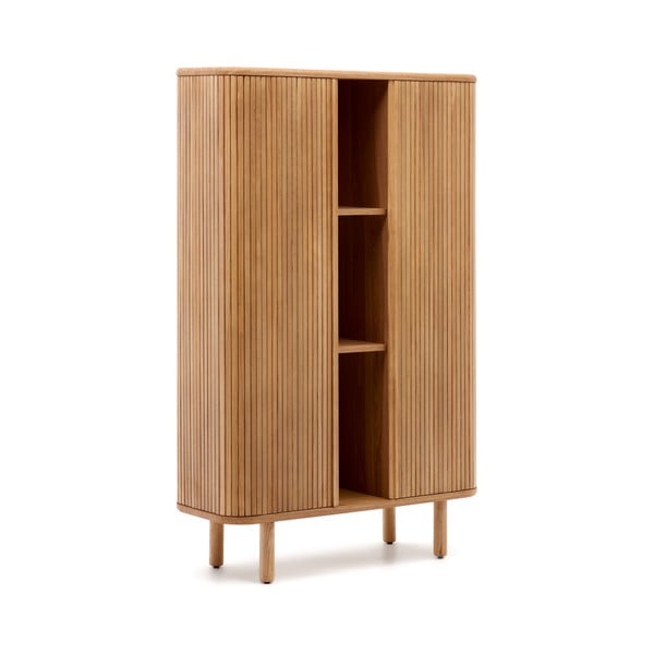 Omarica v jesenovem dekorju z drsnimi vrati v naravni barvi 110x160x40 cm Mailen – Kave Home-image-2