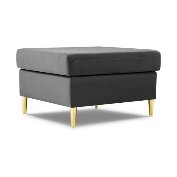 Svetlo siv žameten tabure Kyoto – Cosmopolitan Design-image-1