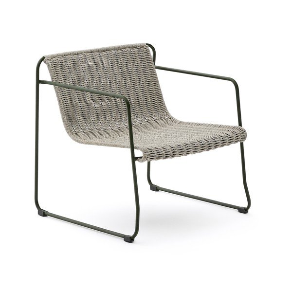 Prašno zelen kovinski vrtni fotelj Maurina – Kave Home