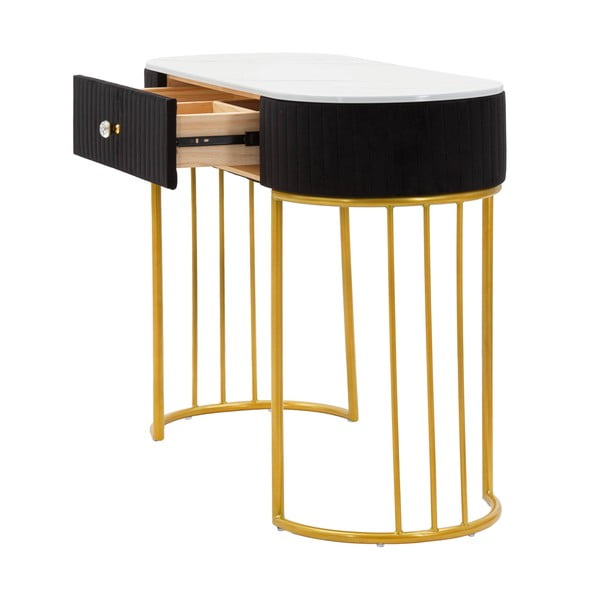 Črna/zlata stranska mizica 43x100 cm Montpellier – Mauro Ferretti-image-2
