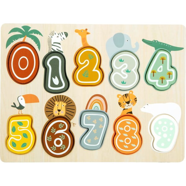 Otroška lesena tabla s številkami Legler Safari