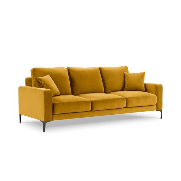 Rumena žametna zofa Kooko Home Harmony, 220 cm-image-2