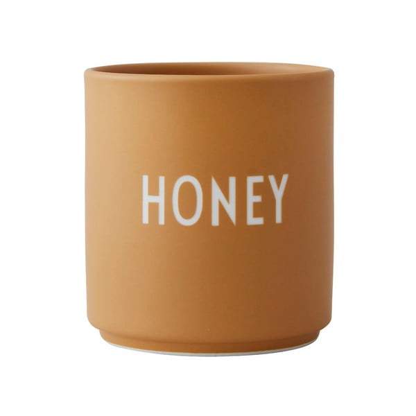 Gorčično rumen porcelanast lonček Design Letters Favourite Honey