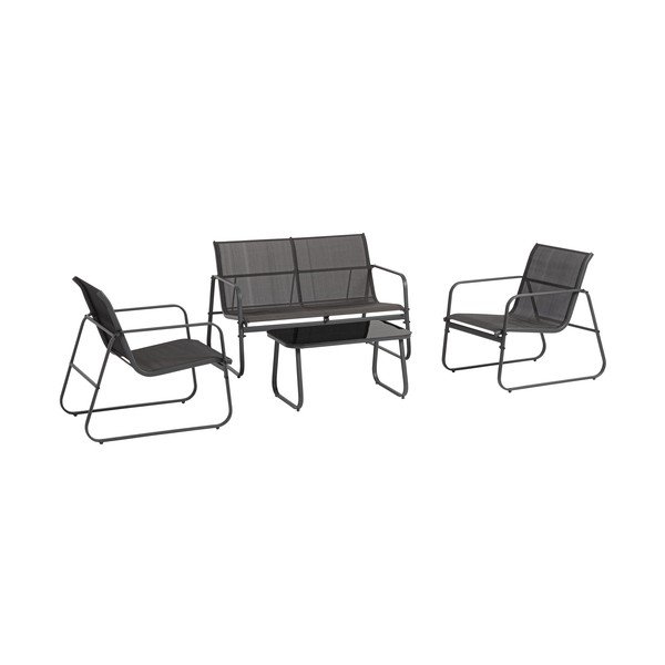 Antracitno siva jeklena vrtna garnitura za 4 osebe Gonzalo – Bizzotto-image-1