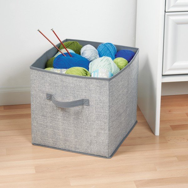 Siva škatla za shranjevanje iDesign Aldo Cube-image-1