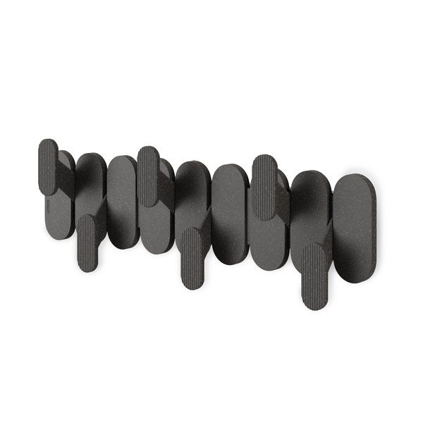 Mat črn jeklen stenski obešalnik 16 cm Tempo – Umbra