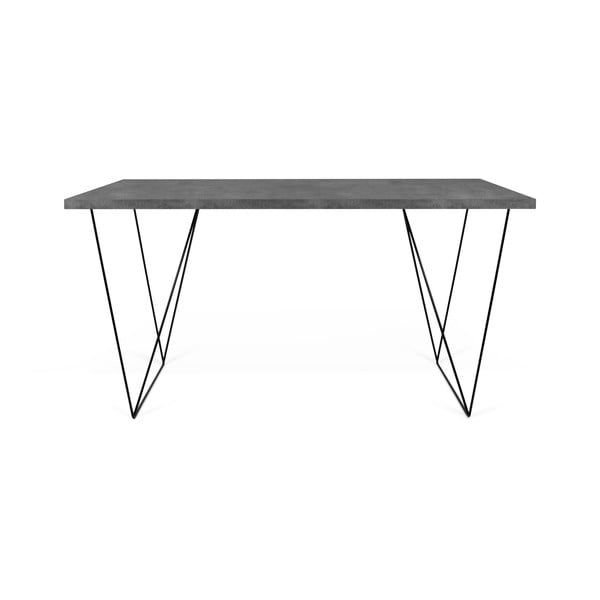 Pisalna miza z mizno ploščo v betonskem dekorju 75x140 cm Flow – TemaHome