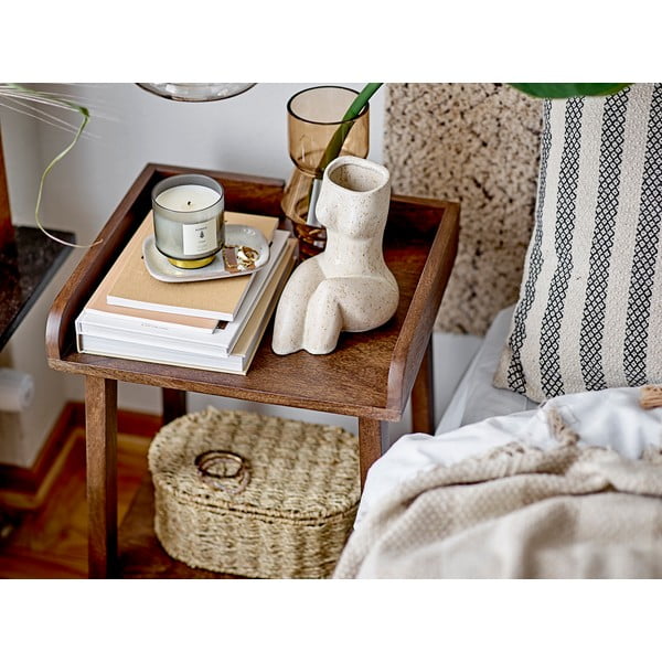 Kremno bel tekač iz mešanice bombaža 75x245 cm Saxo – Bloomingville-image-1