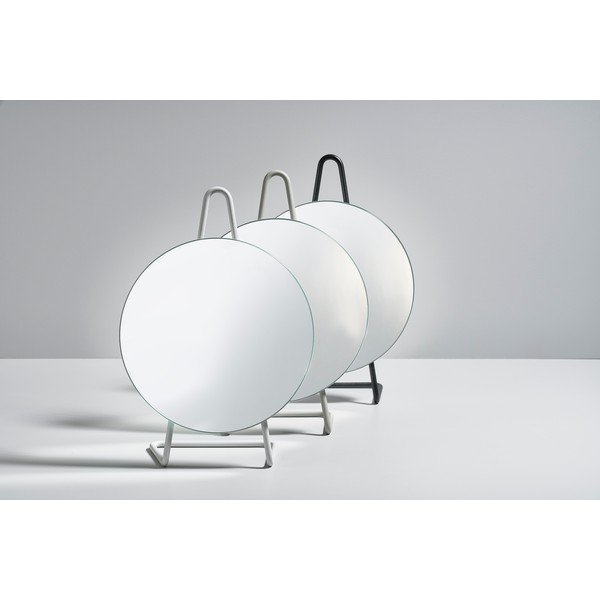 Zone A-Mirror Namizno kozmetično ogledalo iz mehkega sivega jekla, ø 31 cm-image-3