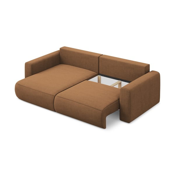 Raztegljiva/s prostorom za shranjevanje kotna sedežna garnitura v barvi terakote (levi kot/z ležalnikom) Kapua – Makamii-image-3