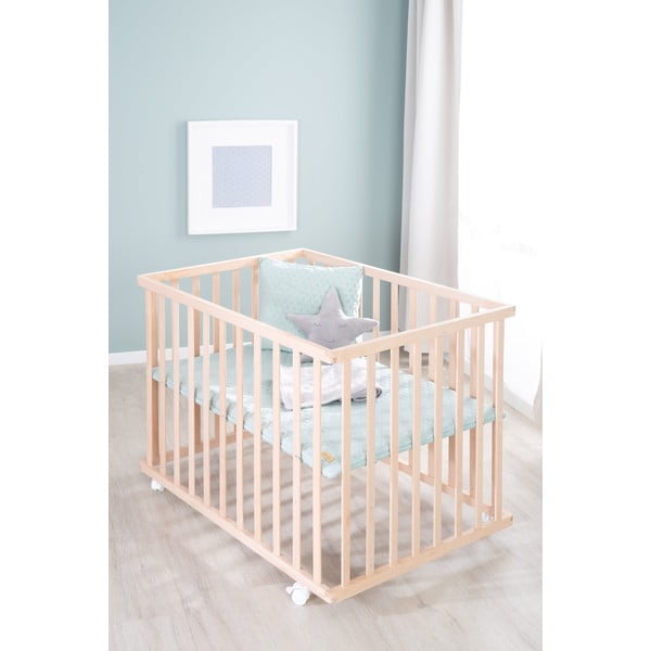 Stajica z nastavljivo višino na koleščkih 75x100 cm v naravni barvi Style – Roba-image-1