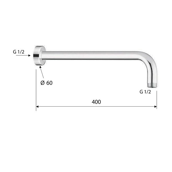 Bel medeninast del za priključitev tuša ø 6 cm – Sapho-image-1