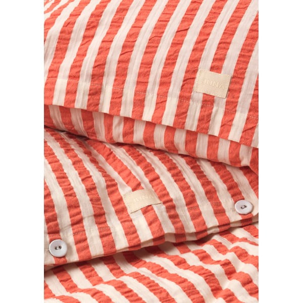 Opečnata/bež posteljnina iz krepa 140x200 cm Bæk&Bølge – JUNA-image-3