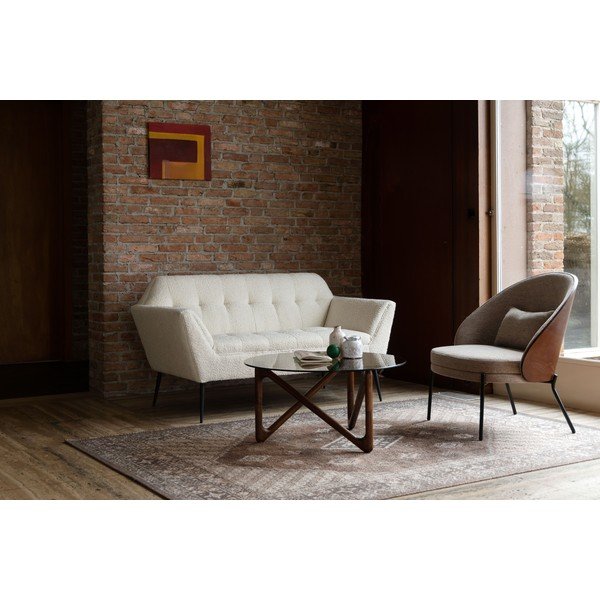 Kremno bela sedežna garnitura iz tkanine bouclé 150 cm Kate – Dutchbone-image-3