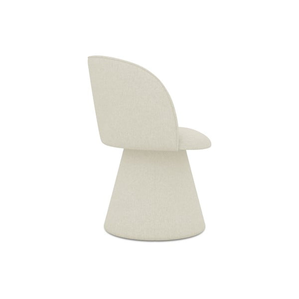 Kremno bel oblazinjen jedilni stol Maia – Makamii-image-2