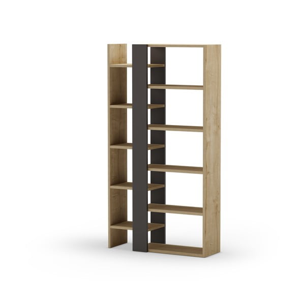 Črn/naraven regal v hrastovem dekorju 80x152 cm Axel – Marckeric-image-3