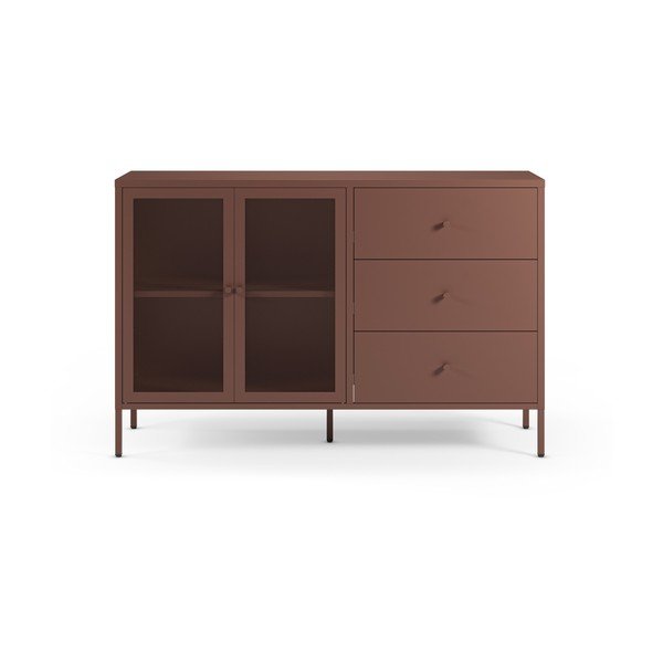 Bordo rdeča kovinska komoda 140x90x40 cm Fayna – Marckeric