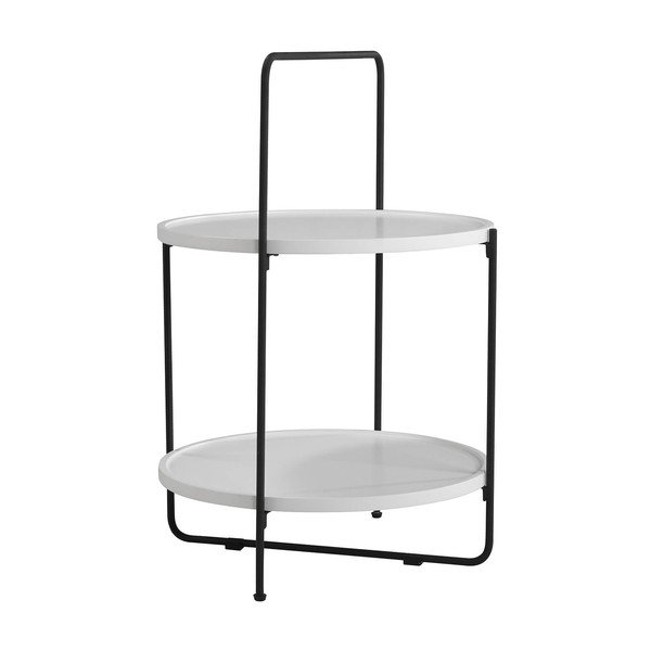 Črno-bela odlagalna miza Alessio, ø 45 cm-image-1