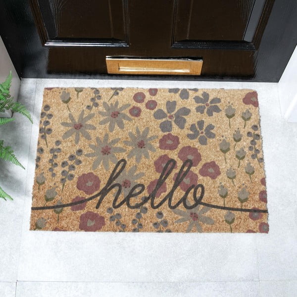 Predpražnik iz kokosovih vlaken 40x60 cm Hello Scribbly Floral – Artsy Doormats-image-2