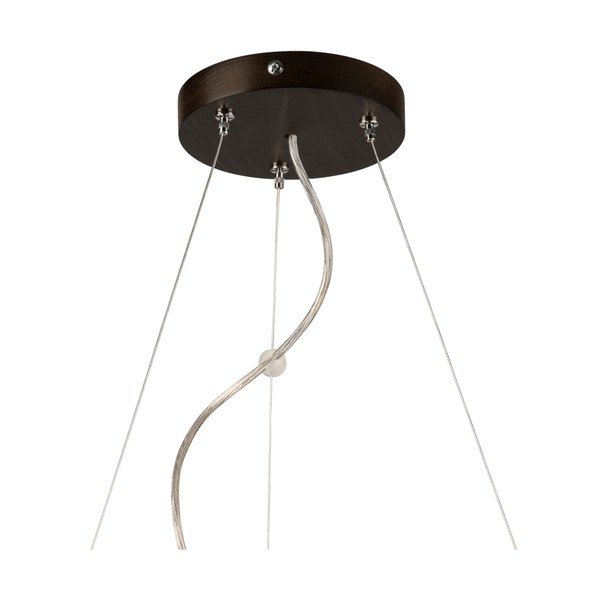 Temno rjava viseča svetilka s steklenim senčnikom ø 47 cm Eveline – LAMKUR-image-3