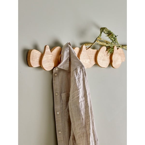 Stenski obešalnik iz masivnega kavčukovca v naravni barvi Ross – Bloomingville-image-1