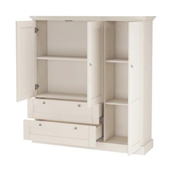 Bež omarica v mat dekorju 122x130x35 cm Binz – Støraa-image-3
