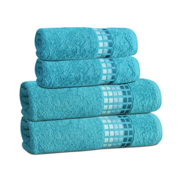 Modra bombažna brisača 50x100 cm Darwin – My House-image-2