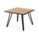 Črna/naravna mizica z mizno ploščo v hrastovem dekorju 60x60 cm Sindi – Marckeric
