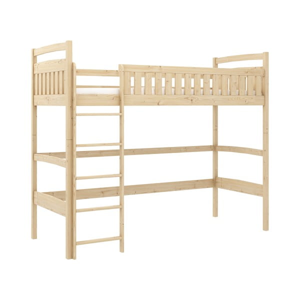 Dvignjena otroška postelja iz borovega lesa 70x160 cm Mia - Lano Meble
