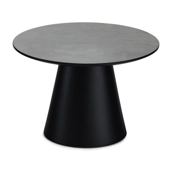 Črna/temno siva mizica z mizno ploščo v marmornem dekorju ø 60 cm Tango – Furnhouse