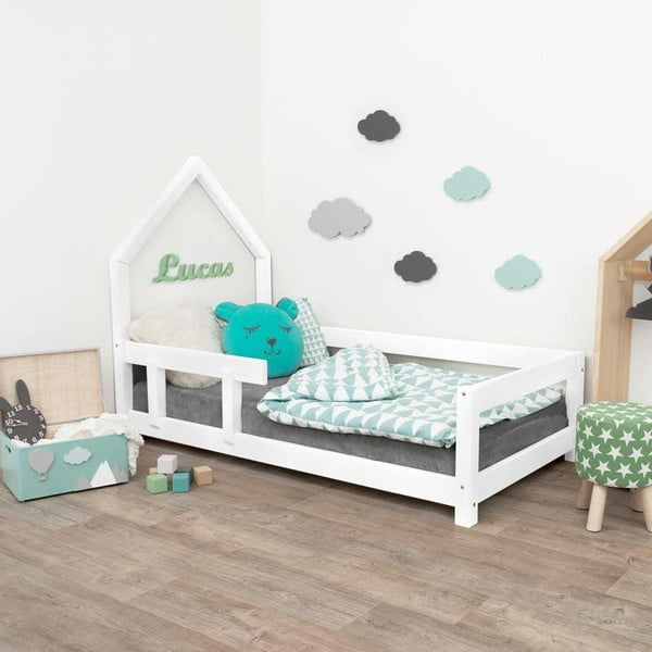 Bela lesena otroška postelja Benlemi Pippi, 90 x 180 cm