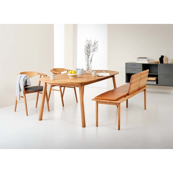 Raztegljiva jedilna miza iz masivnega hrasta v naravni barvi 100x220 cm Amalfi – Hammel Furniture-image-1