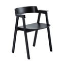 Črn jedilni stol z nasloni za roke iz masivnega hrasta Flip – Gazzda