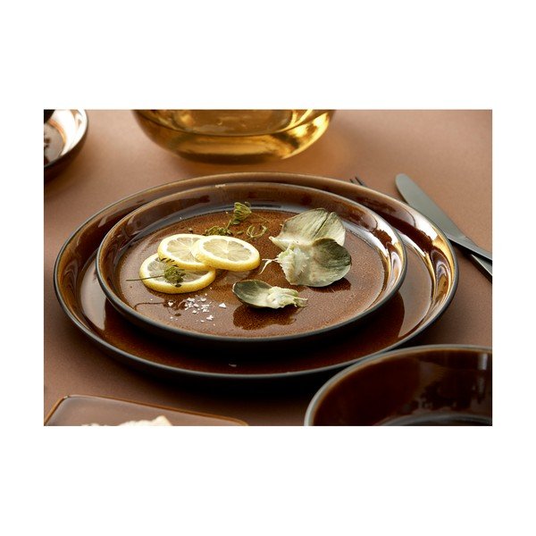 Črn/jantaren desertni krožnik iz kamenine ø 21 cm Gastro Black/Amber – Bitz-image-1