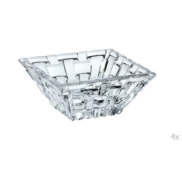 Komplet 4 kvadratnih posodic iz kristalnega stekla Nachtmann Bossa Nova, 8,5 x 8,5 cm