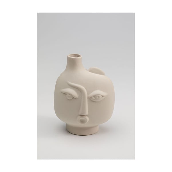 Bež keramična ročno poslikana vaza Spherical Face – Kare Design