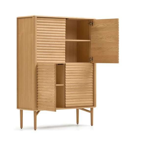 Omarica v hrastovem dekorju v naravni barvi 104,5x144x40 cm Lenon – Kave Home-image-4