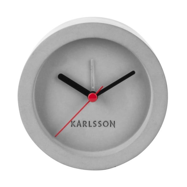 Siva betonska namizna ura z alarmom Karlsson Tom