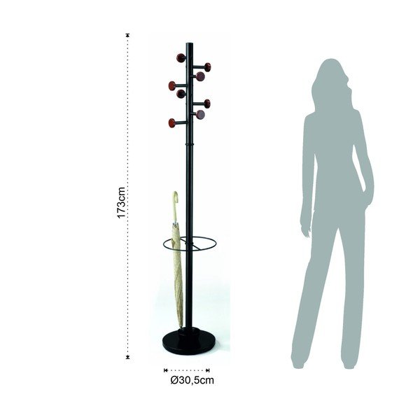 Črn stenski regal s stojalom za dežnike Tomasucci Wells-image-2