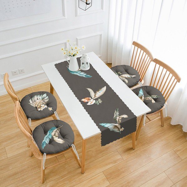 Komplet 4 sedežnih blazin in namiznega tekača  - Mila Home-image-1