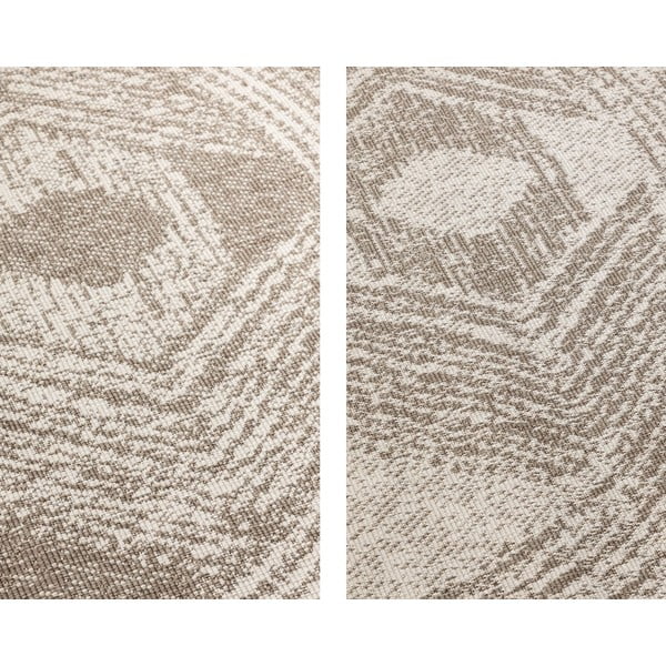 Rjava/kremno bela okrogla zunanja preproga ø 100 cm Gemini – Elle Decoration-image-4