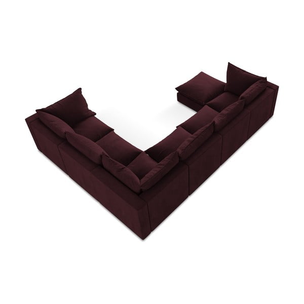 Bordo rdeča kotna sedežna garnitura (desni kot/v obliki črke "U") Manao – Makamii-image-3