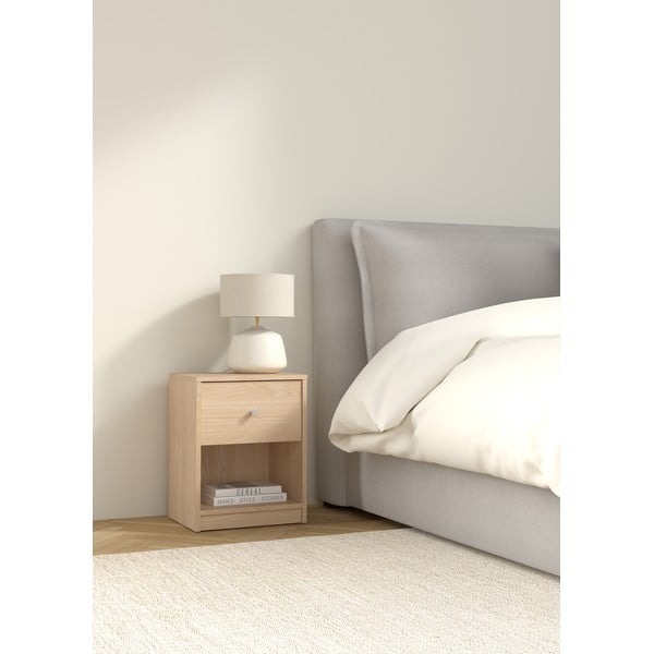 Nočna omarica v hrastovem dekorju s policami May - Tvilum-image-1