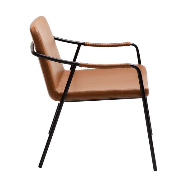 Rjav fotelj iz umetnega usnja Boto – DAN-FORM Denmark-image-3