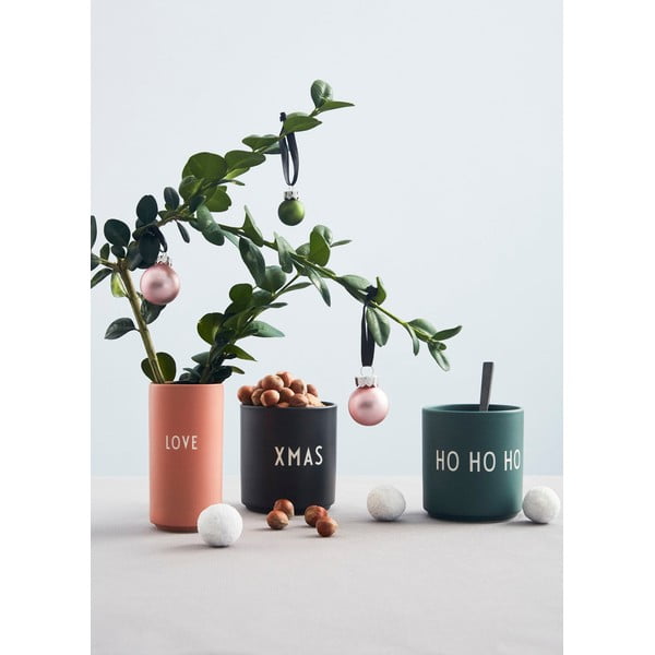 Temno zelen porcelanast lonček Design Letter Favourite Ho Ho Ho Ho-image-4