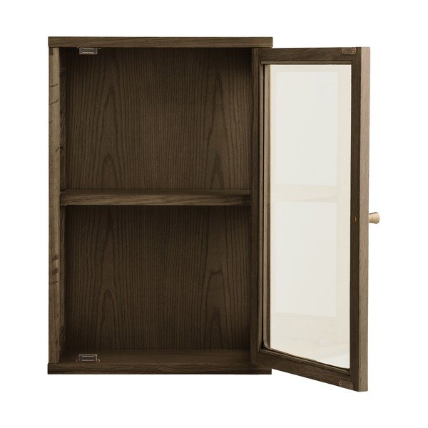 Temno rjava stenska vitrina v hrastovem dekorju 40x60x20 cm Zamora – House Nordic-image-3