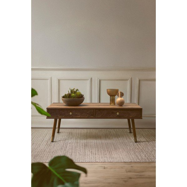 Klubska mizica v temni naravni barvi 59x110 cm Frida – Premier Housewares-image-1
