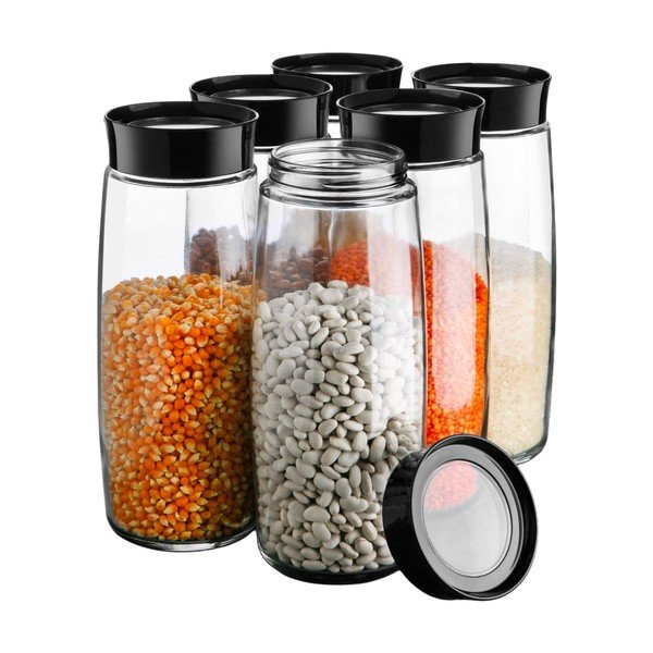 Steklene posode za shranjevanje v kompletu 6 ks živil – Hermia