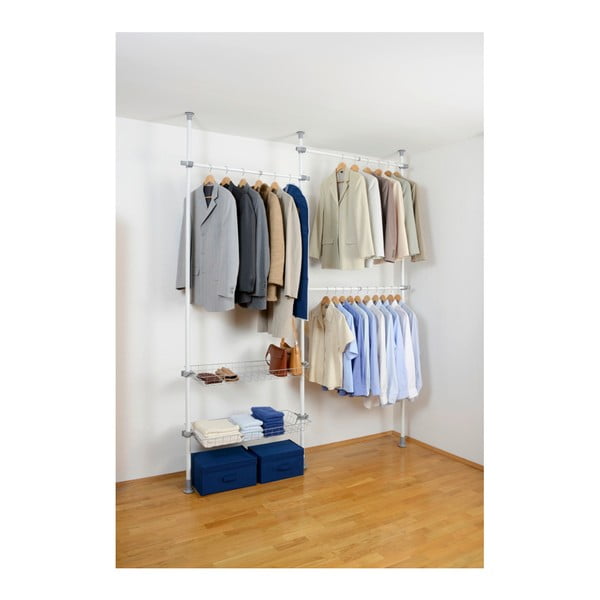 Belo kovinsko teleskopsko stojalo za oblačila Herkules – Wenko-image-1